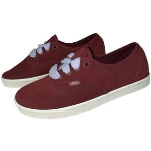 Vans Womens Size 5.5 Sneakers Shoes Low Pro Fat Laces Suede Maroon Red New